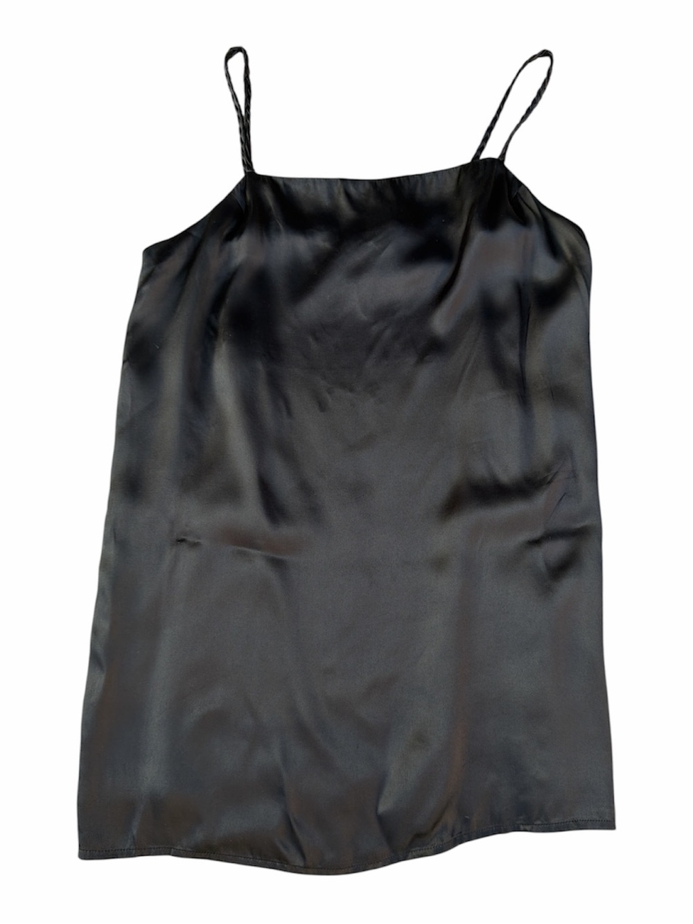 Topshop Satin Slip Camisole with Thin Straps - Black